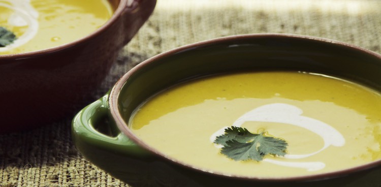 Moroccan Carrot Parsnip Soup with Spiced Yogurt