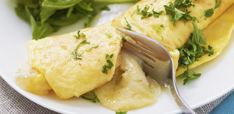 Stinky Cheese Omelet with Herb Topping