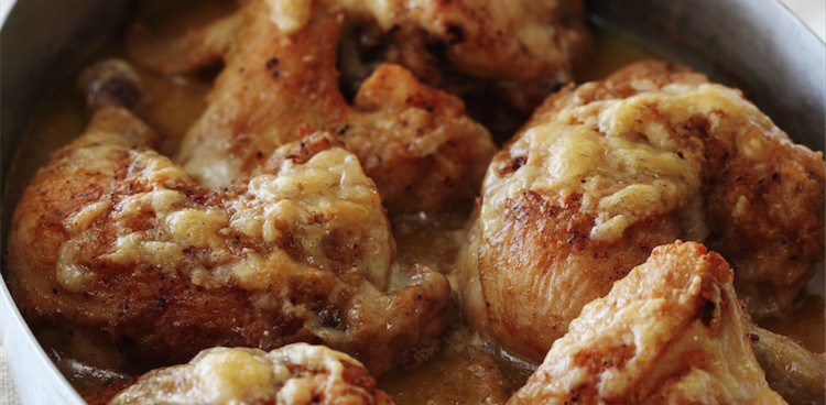 French country chicken, poulet au comté