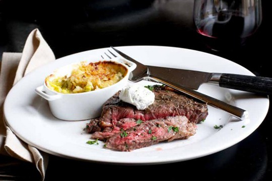 Grilled Steaks with Chèvre Compound “Butter”