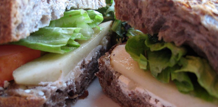 ungrilled cheese sandwich with tomato, lettuce, and rye bread