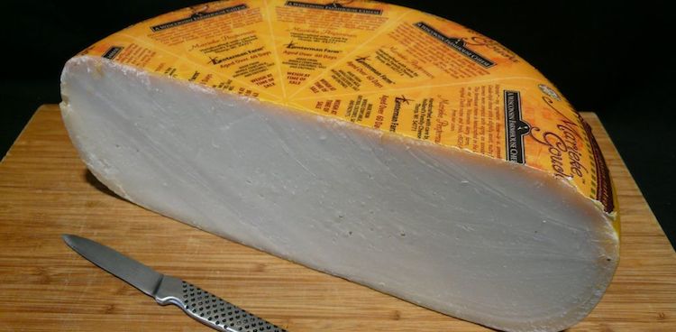 Wheel of Marieke Gouda cut in half