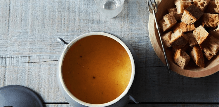 fondue and bread