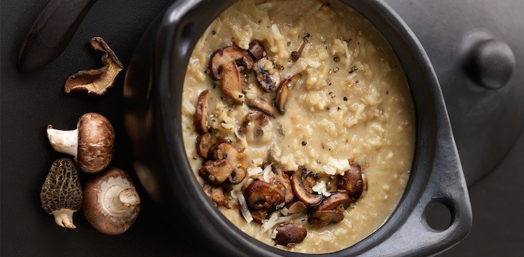 mushroom risotto with truffled pecorino