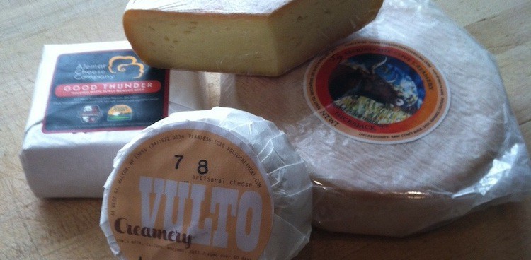 A selection of cheeses whose rinds have been washed with alcohol