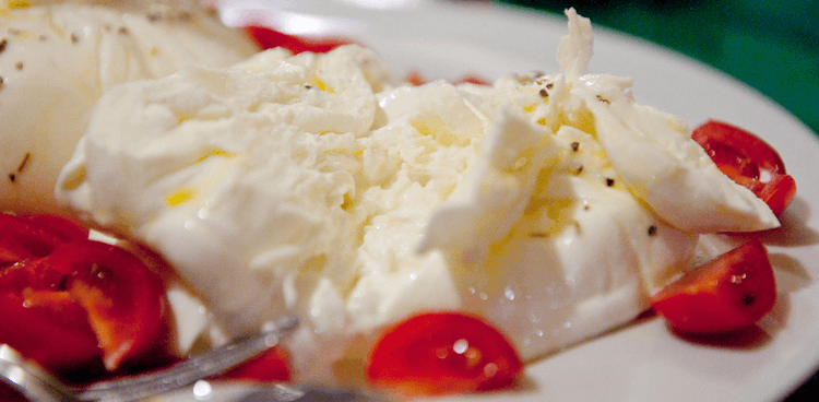 burrata with fresh tomatoes