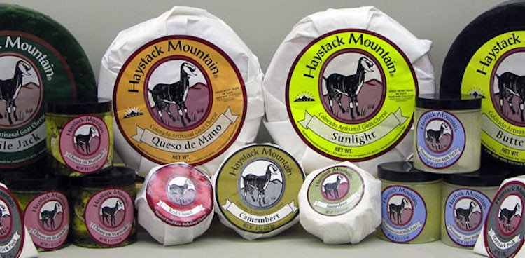 Assorted cheeses made by Haystack Mountain Goat Dairy and Creamery