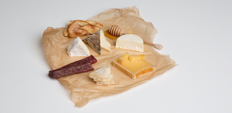 This cheese plate made up of Vermont Creamery Cremont, Tarentaise, Summer Snow, and more, makes a great summer meal.
