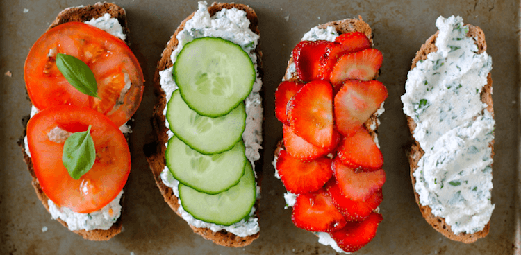 Ricotta and veggies on toast