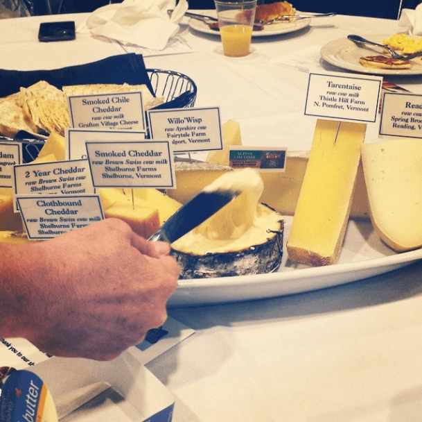 Selection of Vermont cheeses at breakfast, yum!