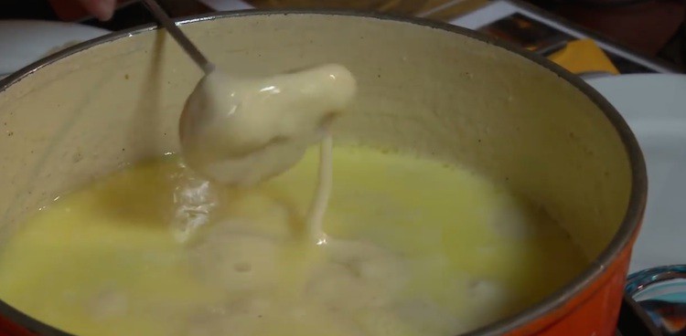 A pot of fondue from Pain Vin Fromages