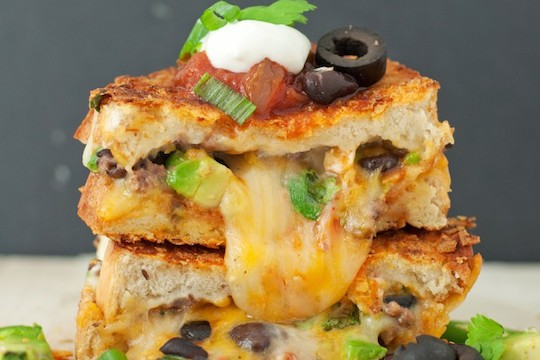 The Loaded Nacho “Game Day” Grilled Cheese from BS in the Kitchen