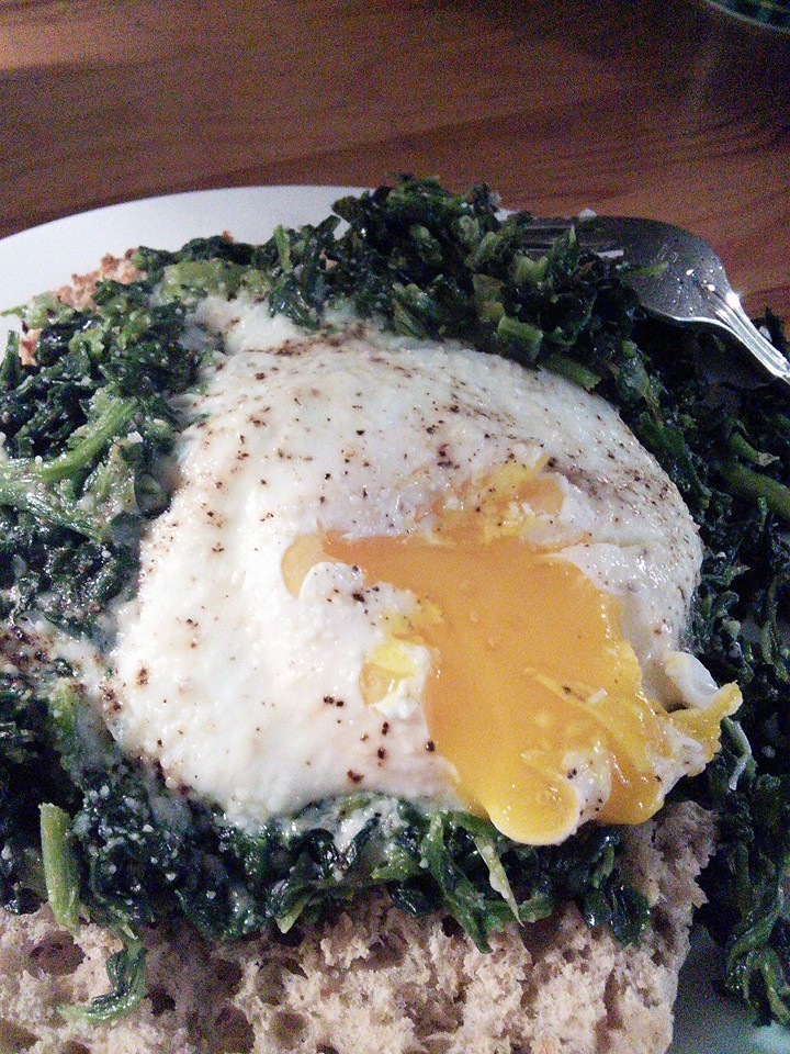 Cheesy Spinach + Poached Egg