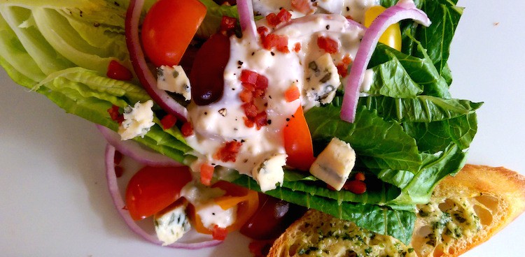 Romaine Wedge Salad with BelGioioso CreamyGorg Dressing and Garlic-Parmesan Toasts