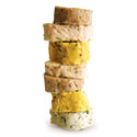 homemade flavored compound butters in a stack