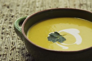 Moroccan Carrot Parsnip Soup with Spiced Yogurt
