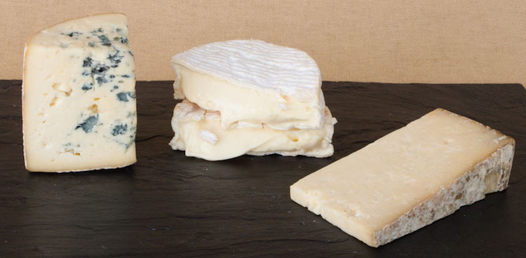 three cheeses from cheese of the month club