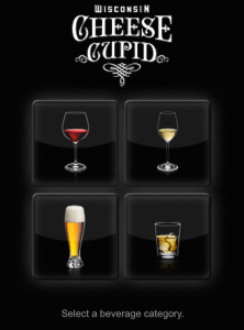 Homepage of the Cheese Cupid app