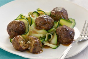 Moroccan Feta Meatballs with Ras El Hanout and Zucchini Noodles