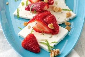 Strawberries, Feta, and Walnuts with Fresh Mint