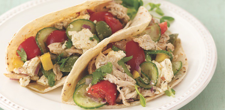 Feta, Cumin, Olive, and Chicken Tacos