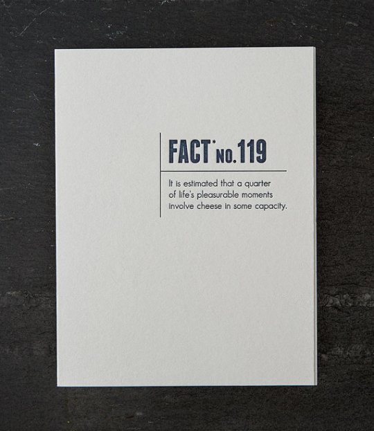 greeting card: fact cheese pleasure