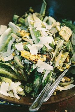 Grilled Romaine Salad with Corn and Avocado