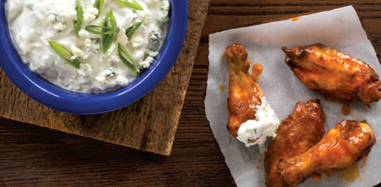 Baked Chicken Wings and Blue Cheese Dip
