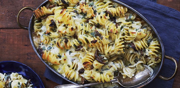 Baked Fusilli with Porcini and Provolone