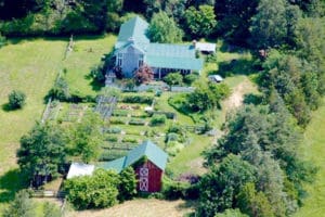 An aerial view of Bluebird Hill Farm