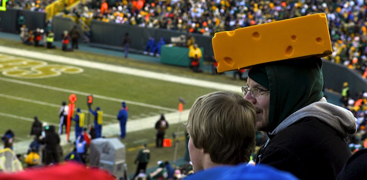 cheesehead at packers game