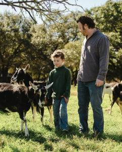 Sweethardt's husband, Ben, and their son, June, visit the pasture.