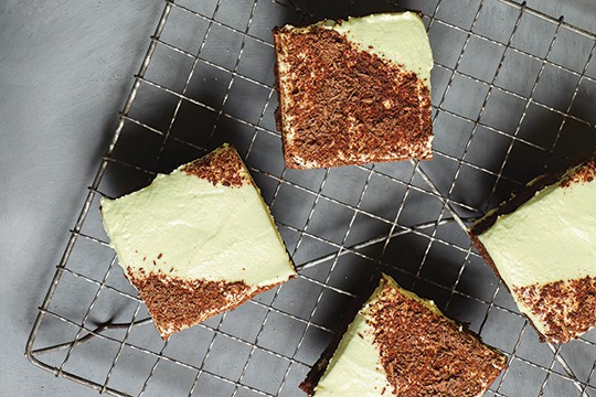 Matcha-goat cheese brownies. Photo by Evi Abeler