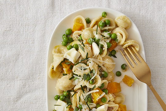 orecchiette with beets and peas. photograph by Evi Abeler
