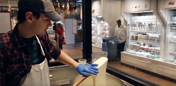 Making mozzarella at Eataly Boston