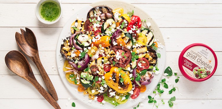 Grilled Vegetable Salad with Vermont Creamery Crumbled Goat Cheese