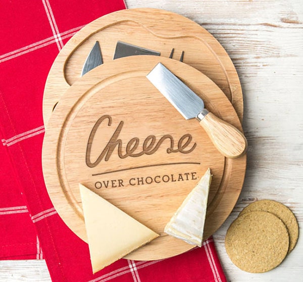Cheese Over Chocolate Cheese Board with Knife Set