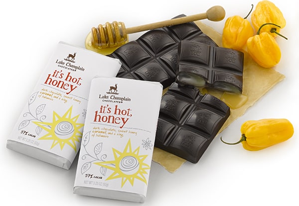 It's Hot, Honey chocolate bar from Lake Champlain Chocolates