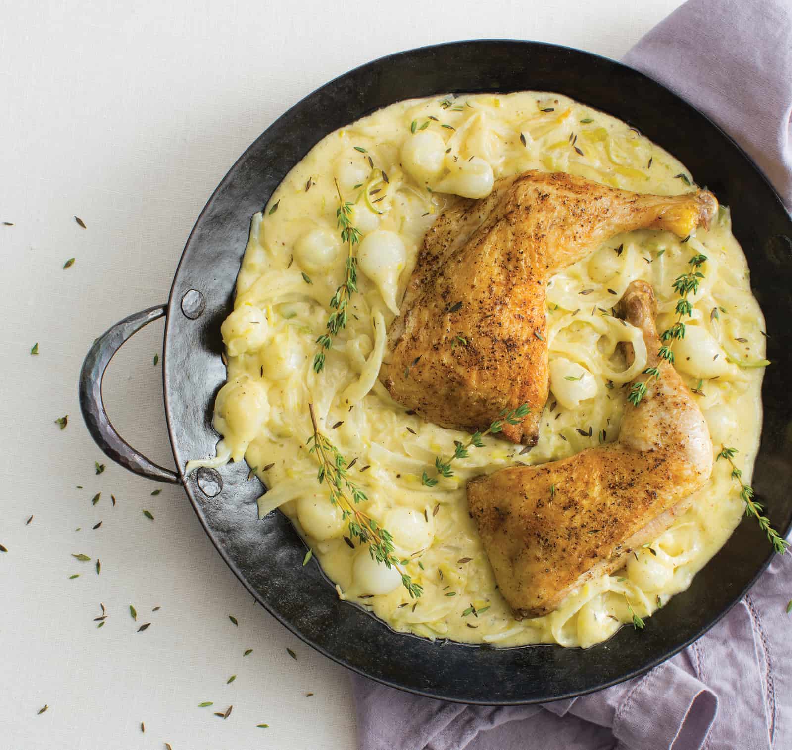 Three Onion Braised Chicken with Mustard-Mascarpone Cream Sauce12994