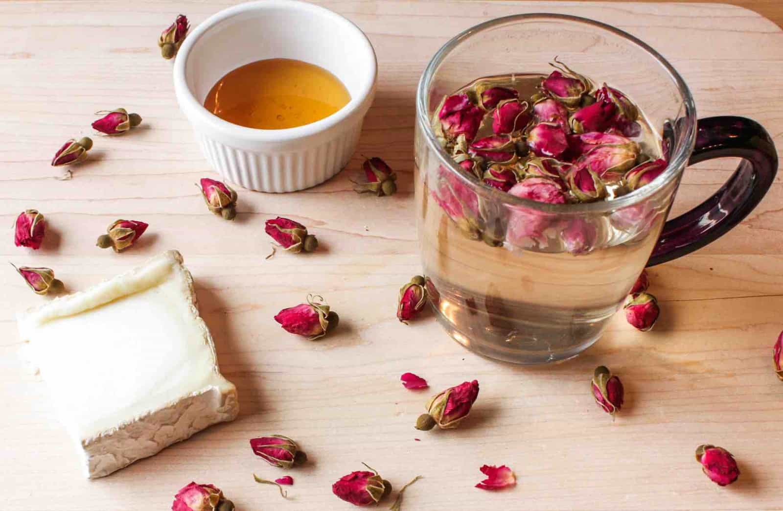 cheese and flowers- rose and honey