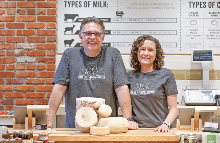 steve duty and kim duty at their denver, colorado cheese shop, cheese+provisions