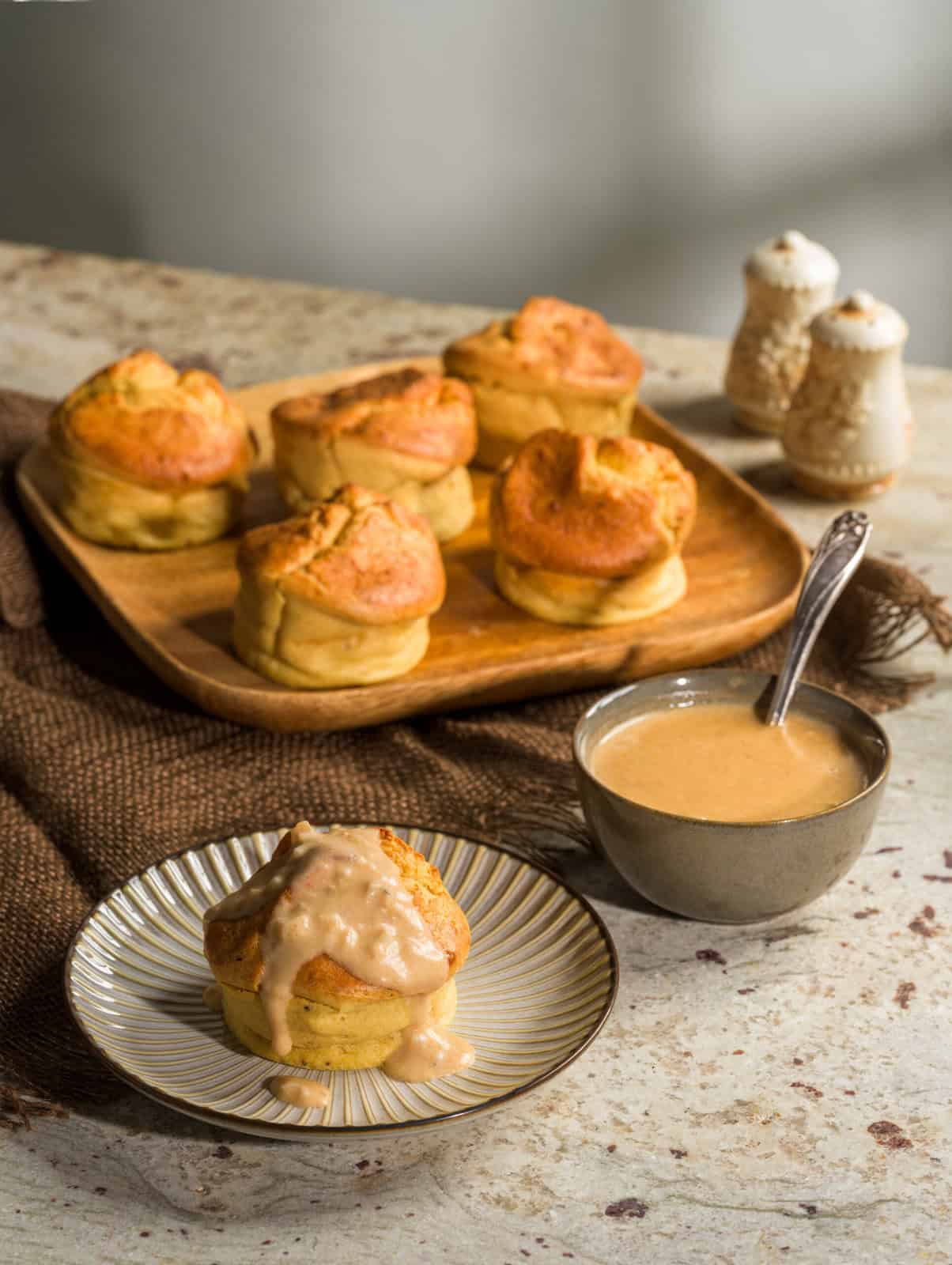 Gruyère Soufflé with Sherry Cream Sauce | culture: the word on cheese