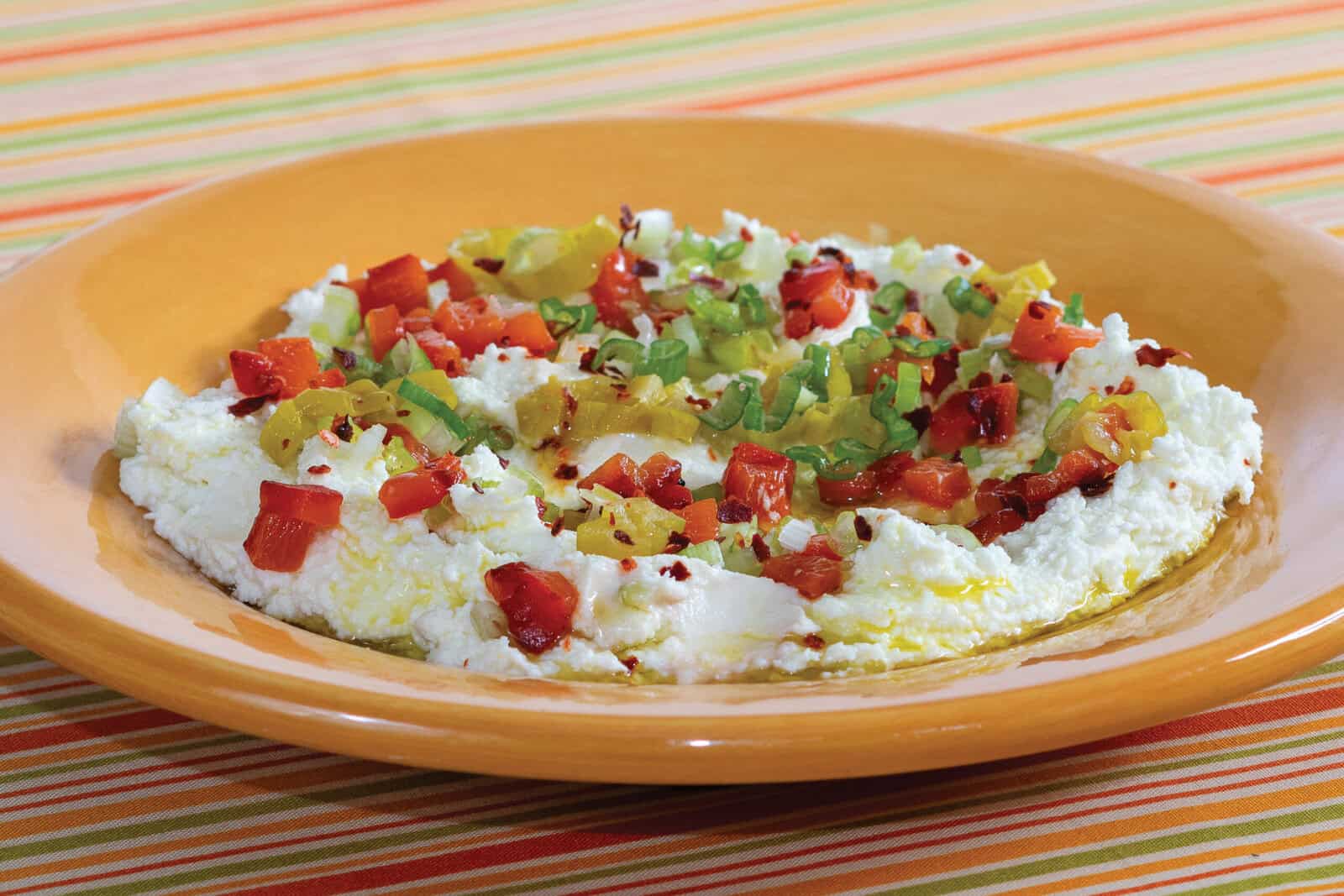 Whipped Feta Spread with Roasted Red Peppers and Scallions