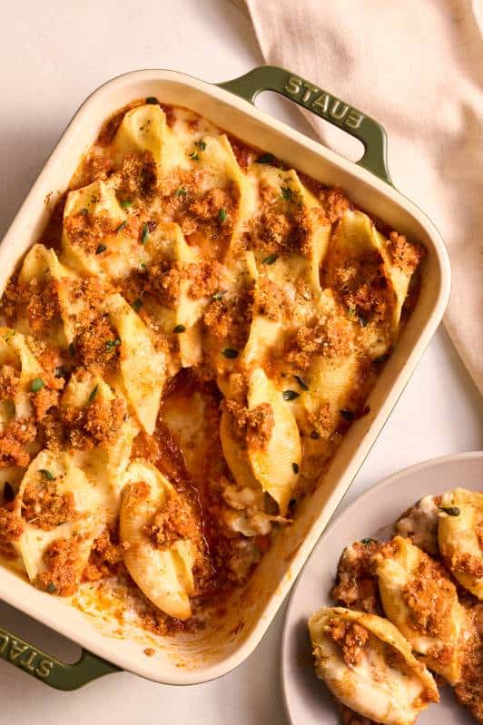 Provolone-Stuffed Bolognese Shells