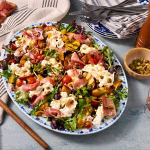 Burrata and Grilled Peach Salad