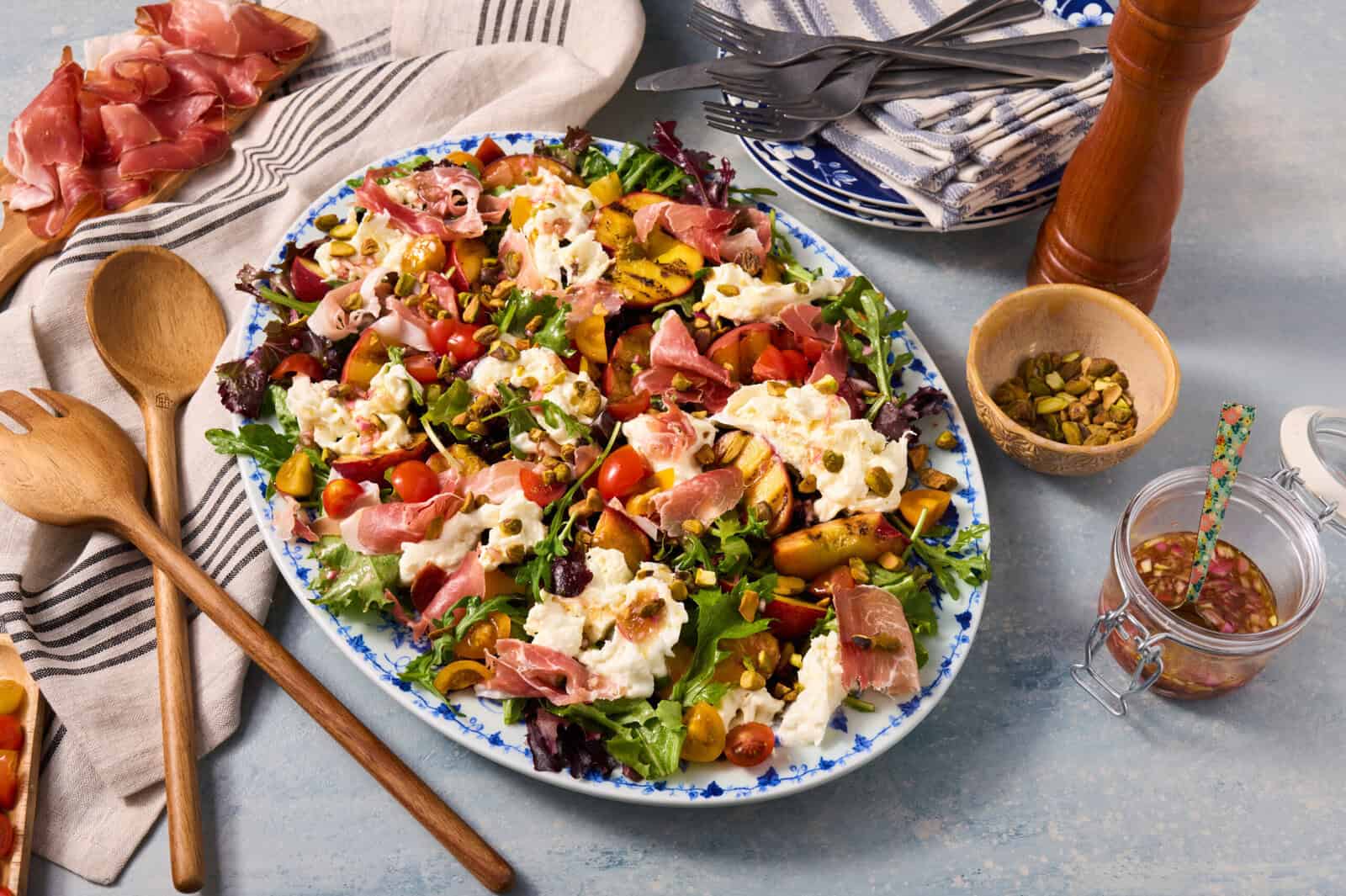 Burrata and Grilled Peach Salad